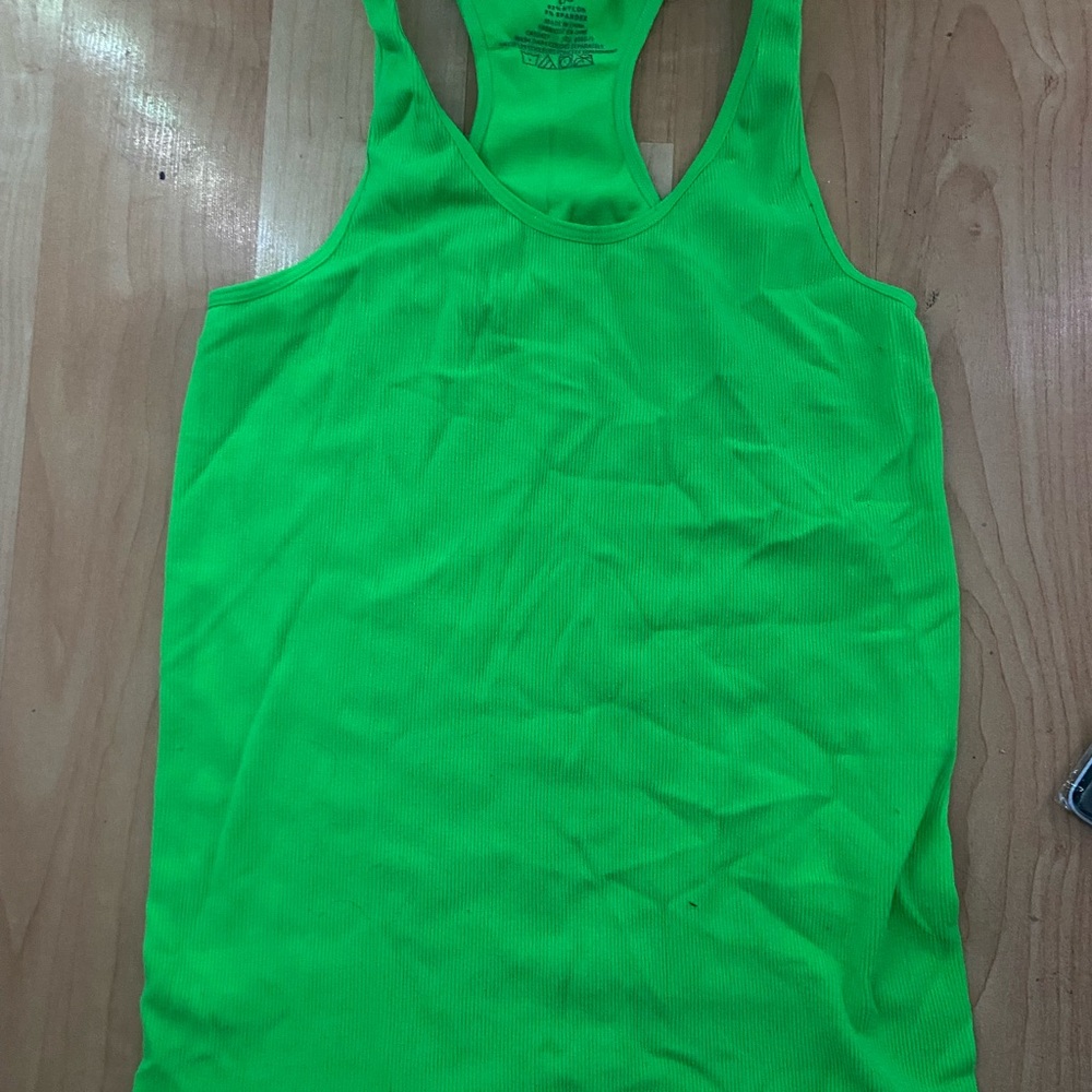 ☾.݁ᛪ༙ Large Stretchy Vibrant Green Women's Tank Top